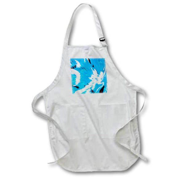 Apron - Image of Painting Of Blue Black And White Abstract lens Art by Florene - Abstract Painting