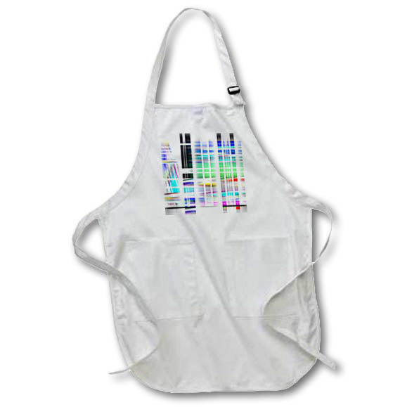 Apron - Image of Different Geometric Painting In Black White And Green lens Art by Florene - Trendy Black And White