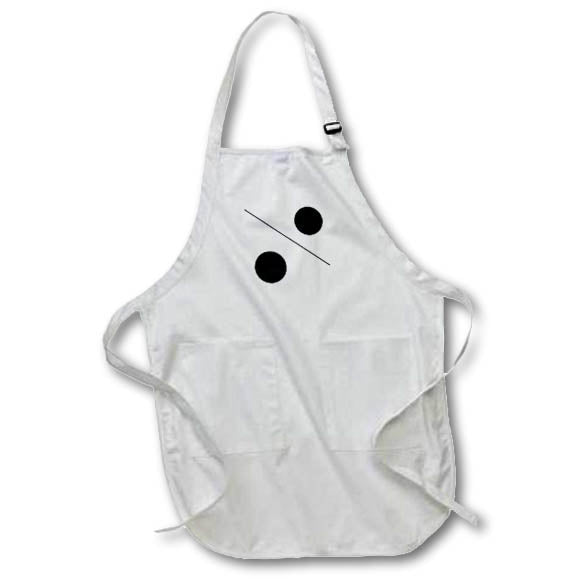 Apron - Image of Trendy Simple Black Line And Two Circles Drawing lens Art by Florene - Trendy Black And White