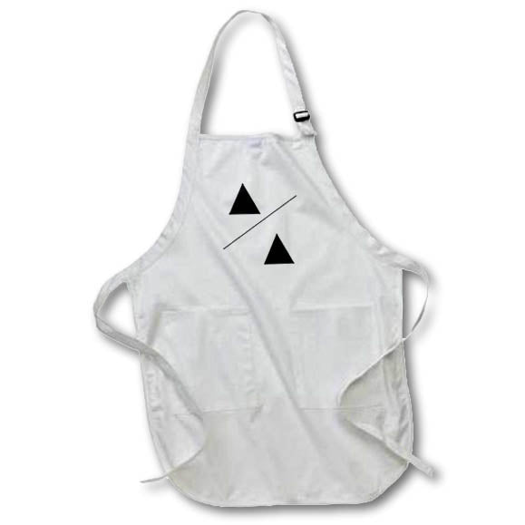 Apron - Image of Black Triangles With Black Line On White lens Art by Florene - Trendy Black And White