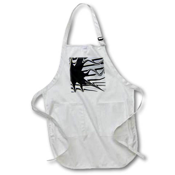 Apron - Image of Abstract Octopus Painting In Black And White lens Art by Florene - Trendy Black And White