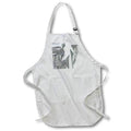 Apron - Image of Abstract Painting In Silver And White Irregular Lines lens Art by Florene - Trendy Black And White