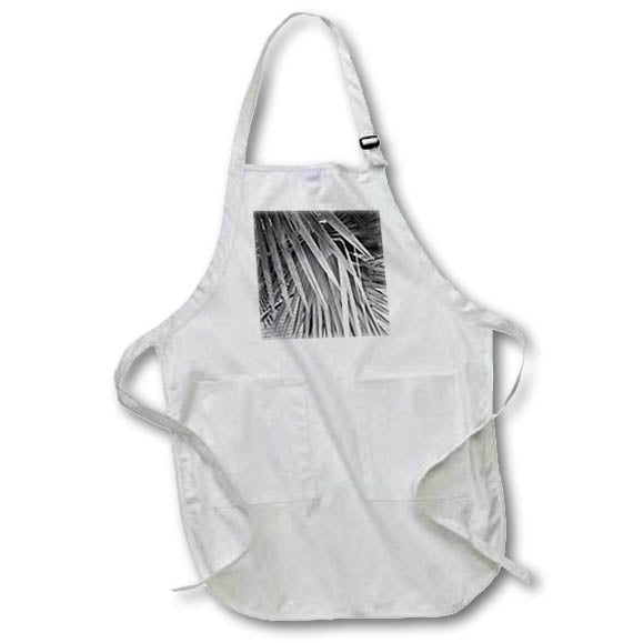 Apron - Image of Closeup Photo Of Palm Plant In Black And White lens Art by Florene - Trendy Black And White