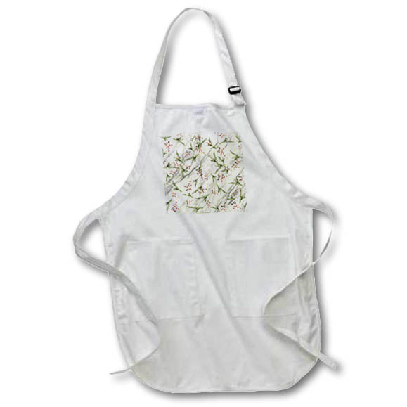 Apron - The image of marble texture and pattern of pine branches, berries Alexis Design - Pattern Christmas New Year
