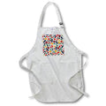 Apron - Pattern of Christmas stockings, gifts, mittens, holly leaves on pink Alexis Design - Pattern Christmas New Year