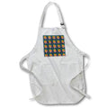 Apron - Pattern of gift boxes, mittens, green needles, stars, ornaments Alexis Design - Pattern Christmas New Year