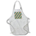 Apron - Pattern of yellow ornaments, red bow knots, green pine branches Alexis Design - Pattern Christmas New Year