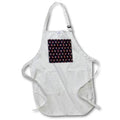 Apron - A funny pattern of dwarf jazz band, red hearts, notes on navy blue Alexis Design - Pattern Music
