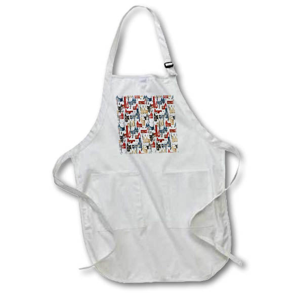 Apron - Christmas pattern of houses, snow-covered roofs, trees, streets Alexis Design - Pattern Christmas New Year