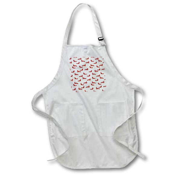 Apron - Christmas pattern of red foxes against the white background Alexis Design - Pattern Christmas New Year