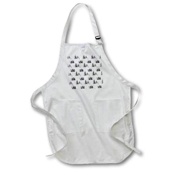Apron - Christmas pattern of black spruce tree, half-moon, snowflake Alexis Design - Pattern Christmas New Year