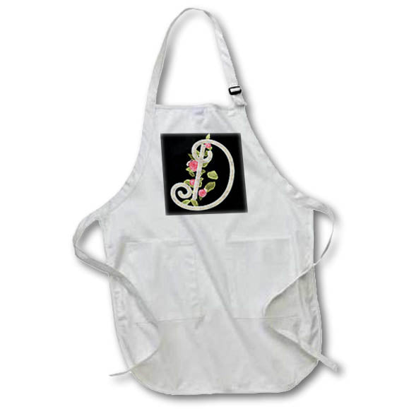 Apron - Monogram Initial D With Pretty Pink Flowers Monograms