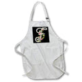 Apron - Monogram Initial F With Pretty Pink Flowers Monograms
