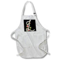 Apron - Monogram Initial L With Pretty Pink Flowers Monograms