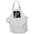 Apron - Monogram Initial M With Pretty Pink Flowers Monograms