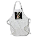 Apron - Monogram Initial Z With Pretty Pink Flowers Monograms