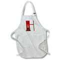 Apron - Red Monogram Initial H With An Eiffel Tower Monograms