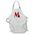 Apron - Red Monogram Initial M With An Eiffel Tower Monograms