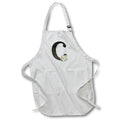 Apron - Monogram Initial C With Pretty White Floral Monograms