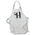 Apron - Monogram Initial H With Pretty White Floral Monograms