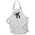 Apron - Monogram Initial K With Pretty White Floral Monograms