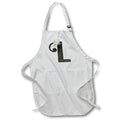 Apron - Monogram Initial L With Pretty White Floral Monograms