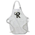 Apron - Monogram Initial R With Pretty White Floral Monograms
