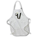 Apron - Monogram Initial V With Pretty White Floral Monograms