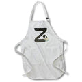 Apron - Monogram Initial Z With Pretty White Floral Monograms