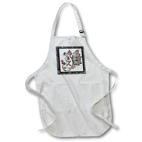 Apron - Pretty Fancy Butterfly Monogram Initial Z Monograms