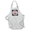 Apron - Monogram Initial A Red Heart Flourish Monograms