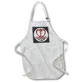 Apron - Monogram Initial F Red Heart Flourish Monograms