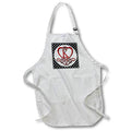 Apron - Monogram Initial K Red Heart Flourish Monograms