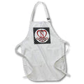 Apron - Monogram Initial N Red Heart Flourish Monograms