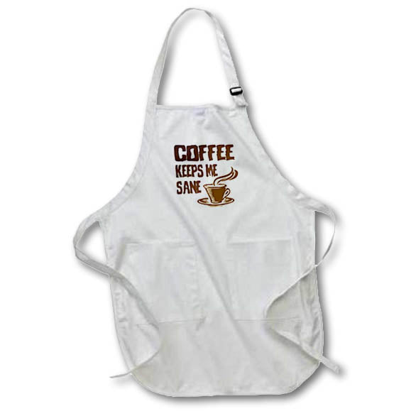 Apron - Image of Words Coffee Keeps Me Sane With Coffee Cup Picture – Coffee