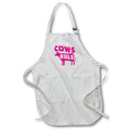 Apron - Image of Words Cows Rule With Pink Cow – Animals
