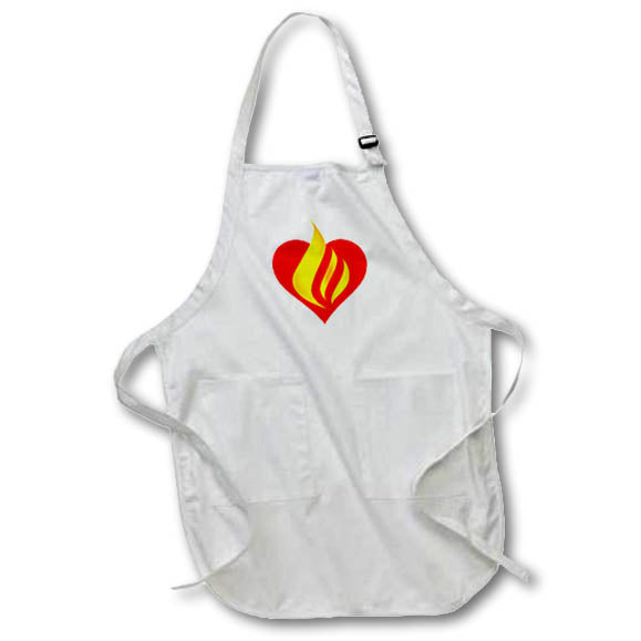 Apron - Image of Heart With Flames – Romance