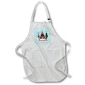 Apron - Image of Winter Cottage with Trees, Santa and Snowman, Merry Christmas Christmas Design