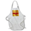 Apron - Image of Merry Christmas, Red Bow with Jewel on Gold Christmas Design