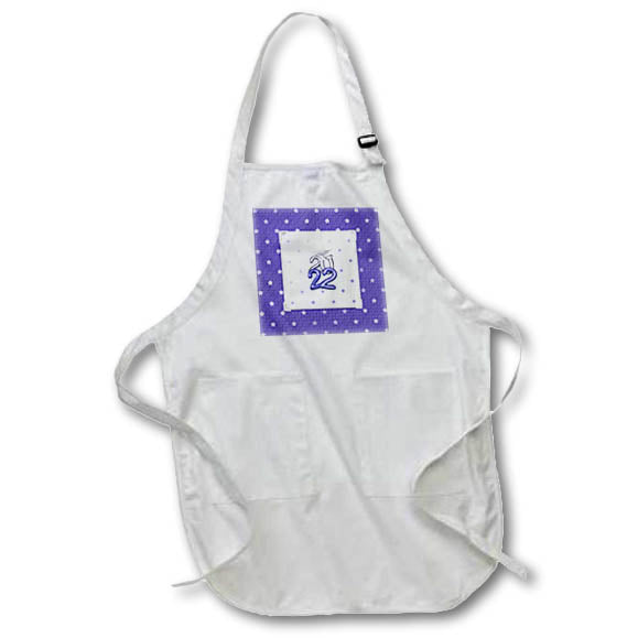 Apron - Image of 2022 Balloon Numbers, Cap and Diploma, Star Design, Purple Graduation Design