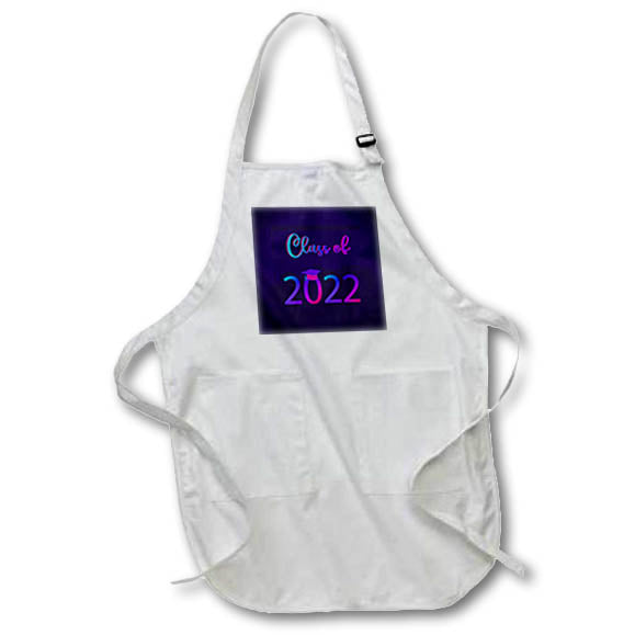 Apron - Image of Class of 2022 in Neon Colors,,Grad Cap Graduation Design