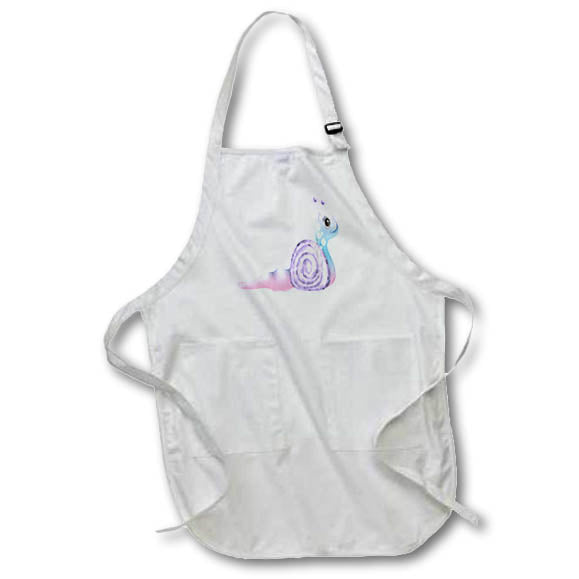 Apron - Cute Blue, Purple, and Pink Image Of Gradient Flowered Snail Cute Illustrations