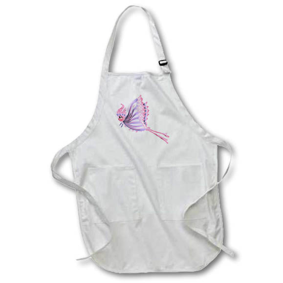 Apron - Cute Pink and Purple Flying Butterfly Illustration Cute Illustrations