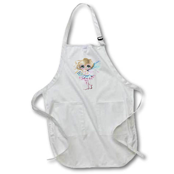 Apron - Cute Blonde Garden Girl Fairy With Big Eyes Illustration Cute Illustrations