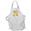 Apron - Cute Yellow Duck With Pink and White Easter Egg Illustration Cute Illustrations