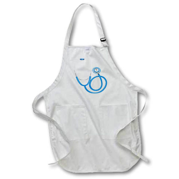 Apron - Blue and White Stethoscope Illustration Cute Illustrations