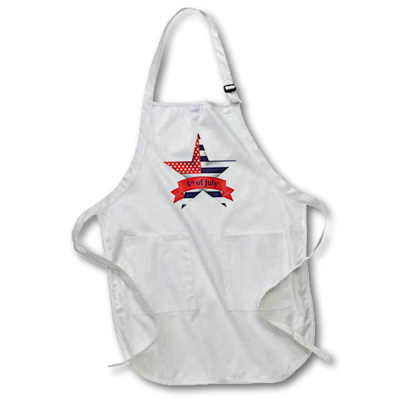 Apron - Red, White, and Blue Stars and Stripes 4rth Of July Star Illustration Cute Illustrations