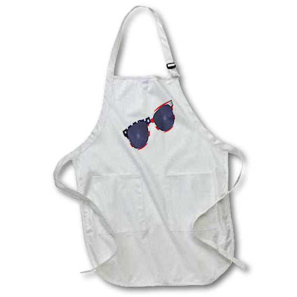 Apron - Red, White, and Blue Stars and Stripes Sunglasses Illustration Cute Illustrations