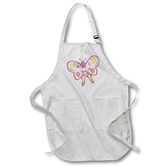 Apron - Cute Red, Yellow, and Orange Happy Face Butterfly Illustration Cute Illustrations