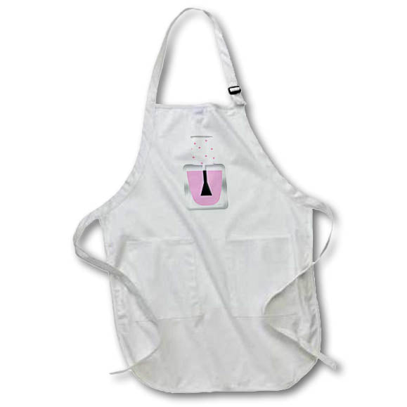 Apron - Cute Pink and White Jar Of Nail Polish Illustration Cute Illustrations